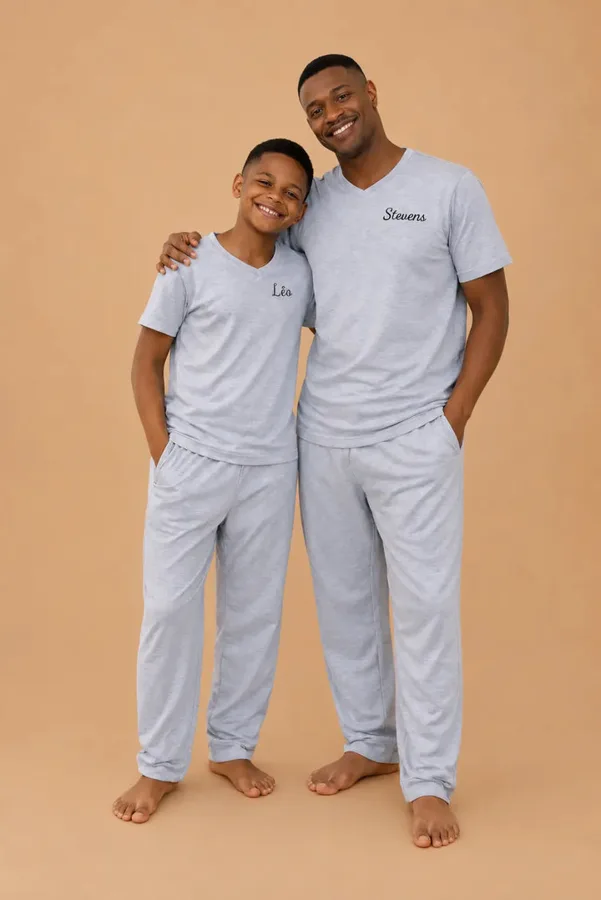 Pyjama père-fils – Gris Signature