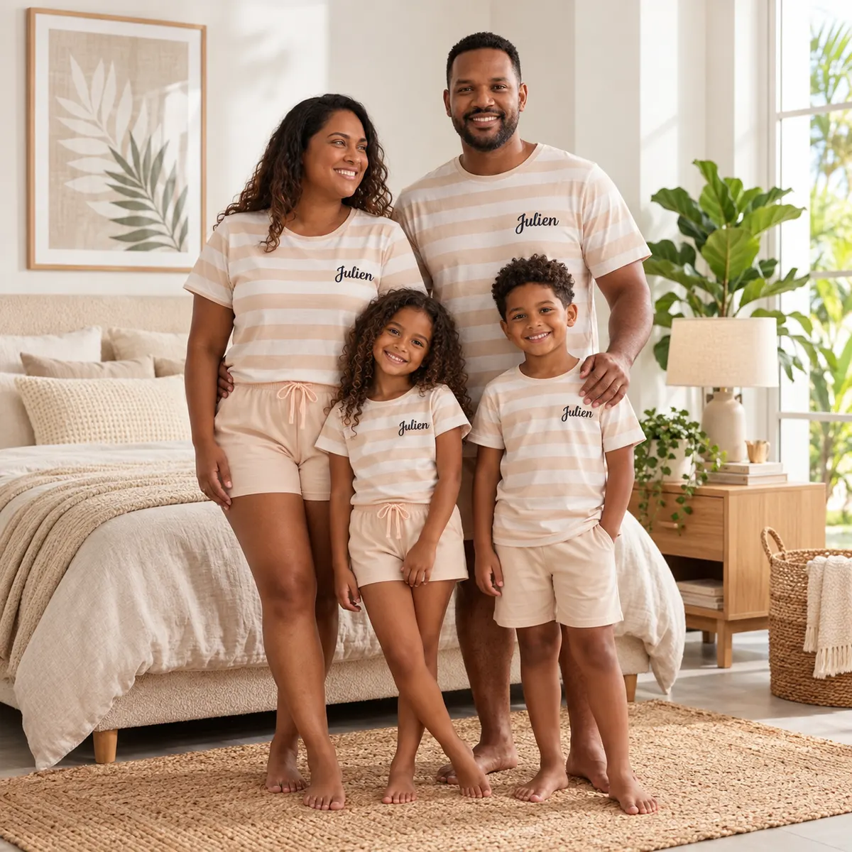 Famille portant des pyjamas assortis LB Pyjama